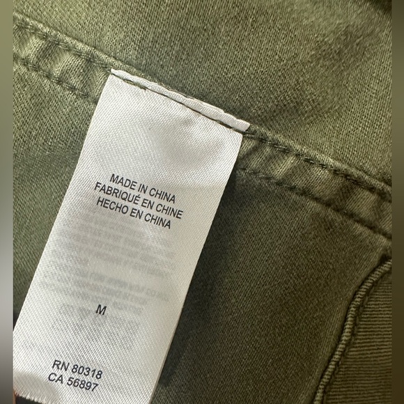 Lucky Brand Military Jacket M Cinched Waist Utility Army Olive Green Zip - Picture 9 of 13